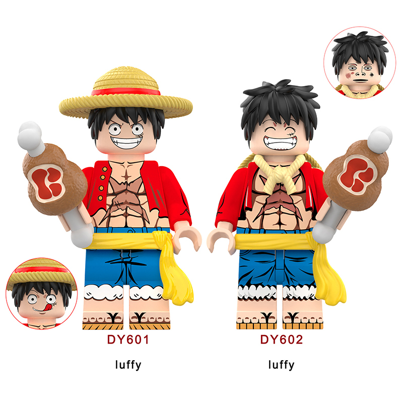 DY601 DY602 One Piece Series Luffy Ace Anime Action Figure Expressions Building Blocks Cartoon Movie Toys Decoration Children Gift