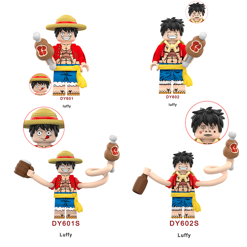 DY601 DY602 One Piece Series Luffy Ace Anime Action Figure Expressions Building Blocks Cartoon Movie Toys Decoration Children Gift