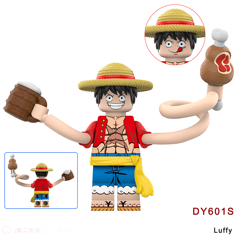 DY601 DY602 One Piece Series Luffy Ace Anime Action Figure Expressions Building Blocks Cartoon Movie Toys Decoration Children Gift
