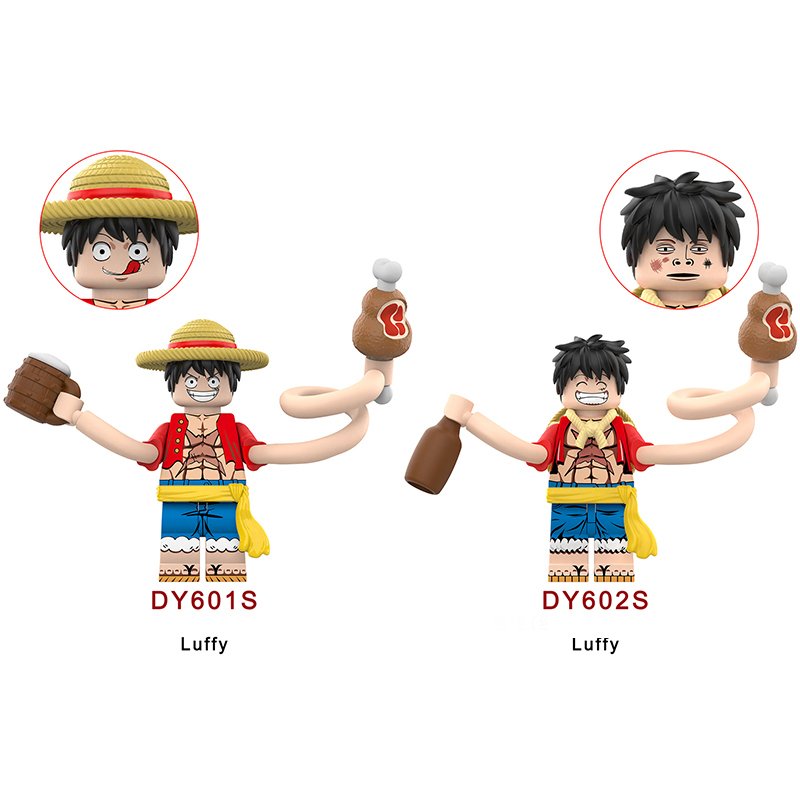 DY601 DY602 One Piece Series Luffy Ace Anime Action Figure Expressions Building Blocks Cartoon Movie Toys Decoration Children Gift