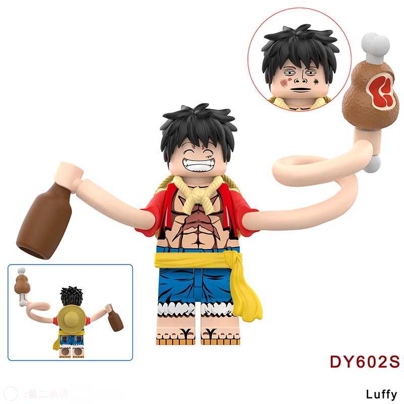 DY601 DY602 One Piece Series Luffy Ace Anime Action Figure Expressions Building Blocks Cartoon Movie Toys Decoration Children Gift