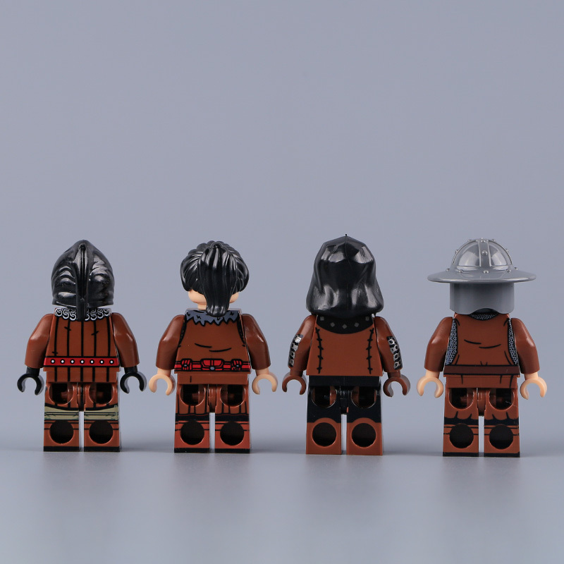 AH017-020 MOC Medieval Wolf Axeman Minifigs Building Blocks Blacksmith Action Figures Guard Swordsman Collection Children Gifts Toys