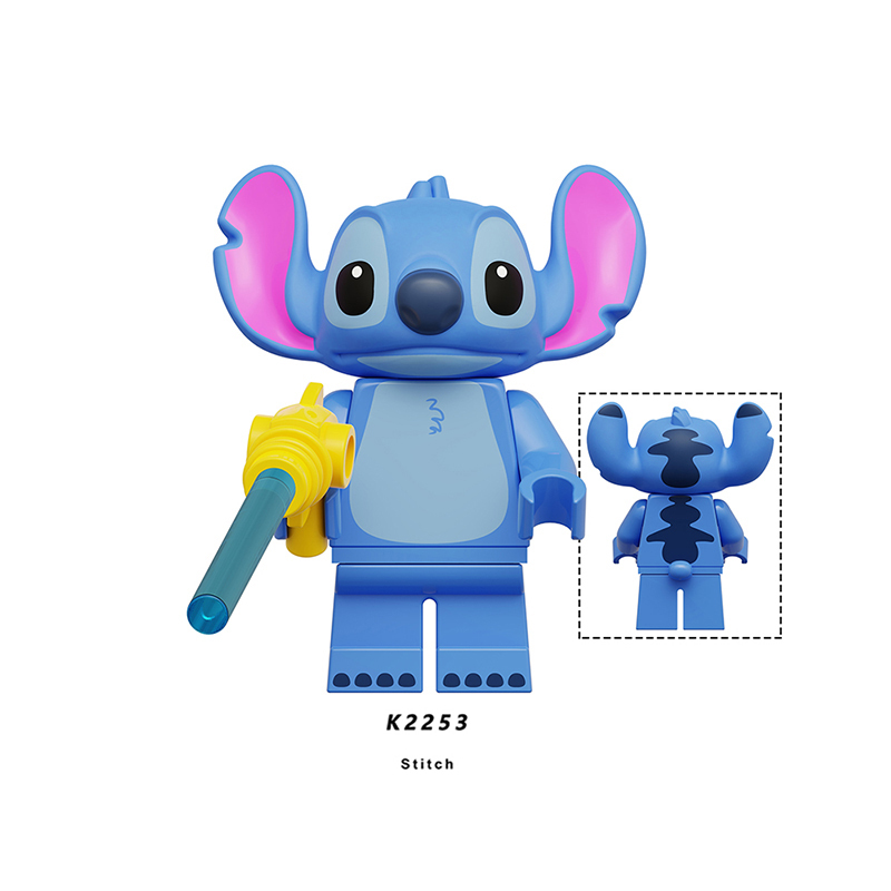 KDL839 Blue Stitch Pink Angie Cartoon Movie Series Anime Action Figure Building Blocks Toys Model Children Birthday Gifts TP165 TP166