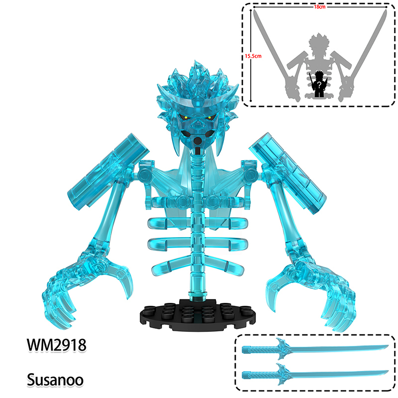 WM6208 Naruto Aeries Anime Susanoo Minifigs Building Blocks Sasuke Uchiha Hashirama Senju Action Figures Children Toys Gifts