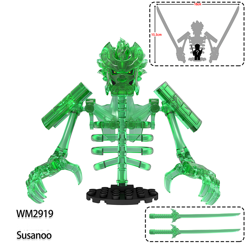 WM6208 Naruto Aeries Anime Susanoo Minifigs Building Blocks Sasuke Uchiha Hashirama Senju Action Figures Children Toys Gifts