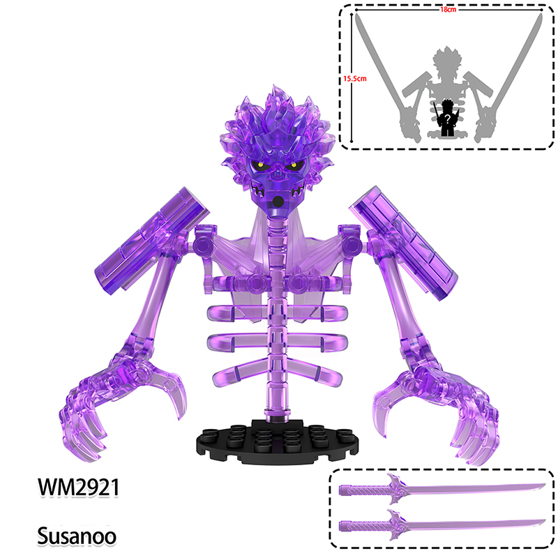 WM6208 Naruto Aeries Anime Susanoo Minifigs Building Blocks Sasuke Uchiha Hashirama Senju Action Figures Children Toys Gifts