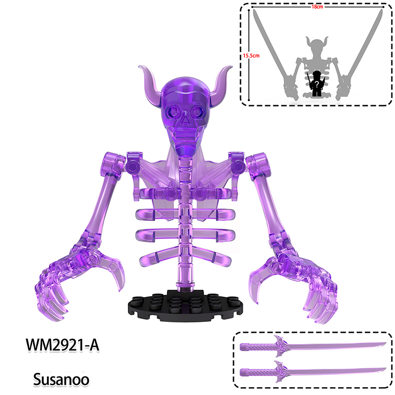 WM6208 Naruto Aeries Anime Susanoo Minifigs Building Blocks Sasuke Uchiha Hashirama Senju Action Figures Children Toys Gifts