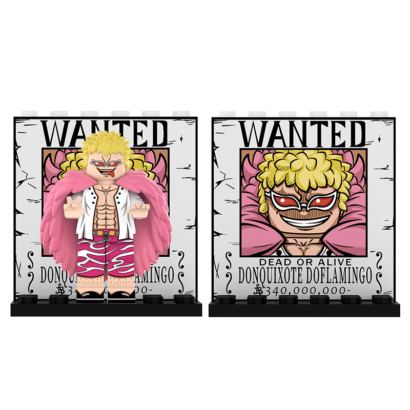 DY643-676 Animation One Piece Luffy Donquixote Doflamingo Minifigs Assembling Action Figures Yamato Perona Building Blocks Children Toys