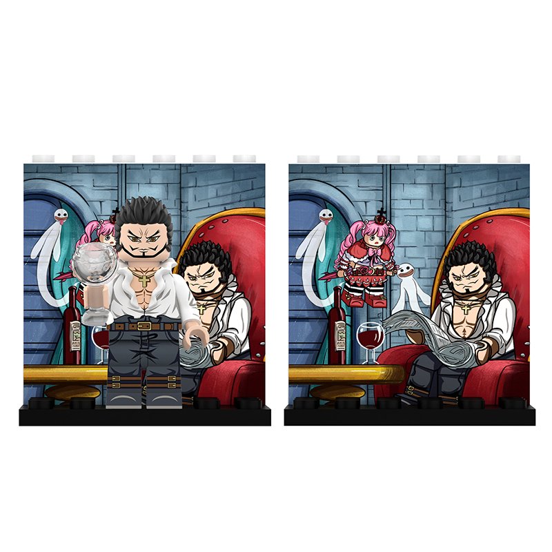 DY643-676 Animation One Piece Luffy Donquixote Doflamingo Minifigs Assembling Action Figures Yamato Perona Building Blocks Children Toys