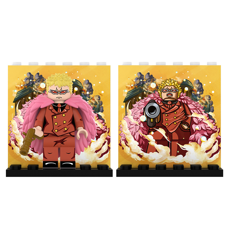 DY643-676 Animation One Piece Luffy Donquixote Doflamingo Minifigs Assembling Action Figures Yamato Perona Building Blocks Children Toys