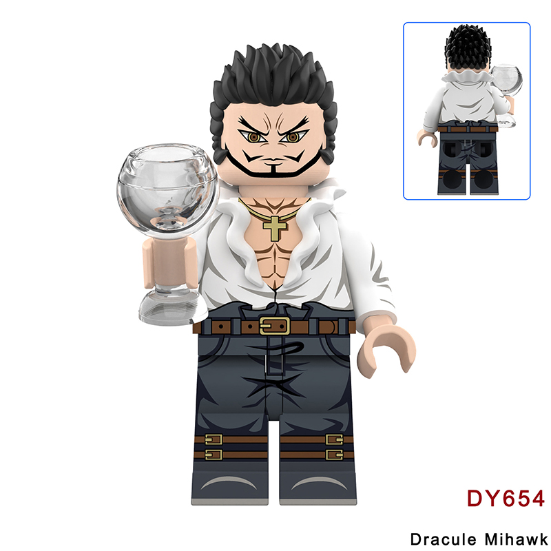 Japanese Anime Dracule Mihawk Ace Action Figure Bricks Luffy