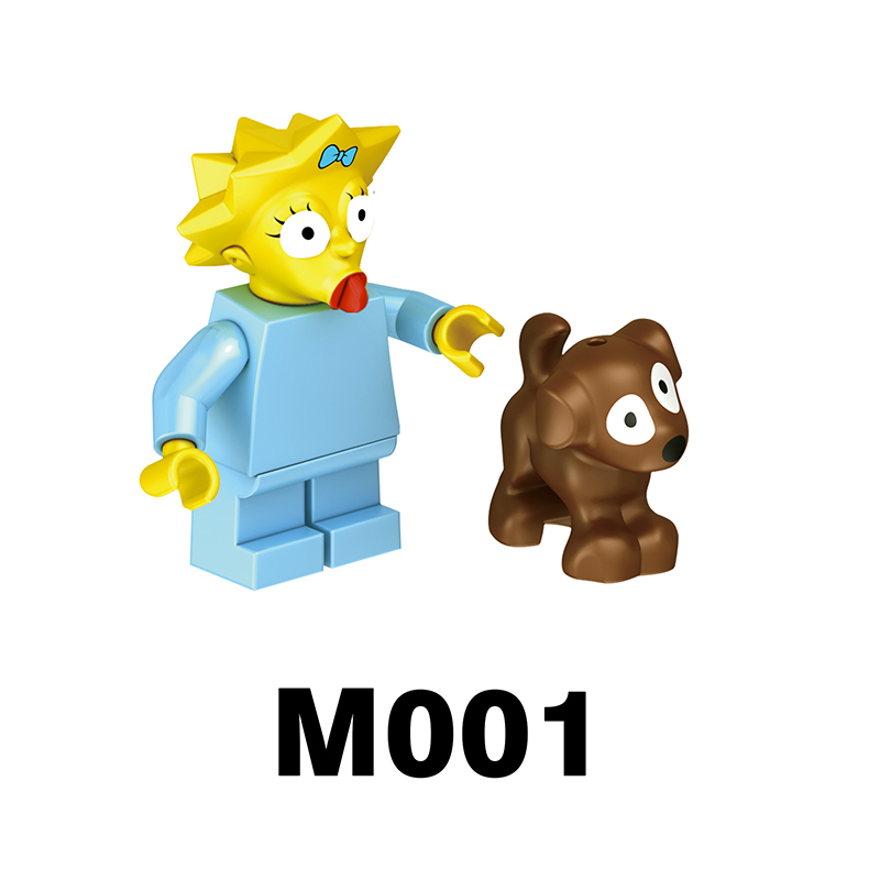 M1001 M1002 American Cartoon The Simpsons Minifigs Buildiing Blocks Marge Homer Action Figure Toys Gift Children