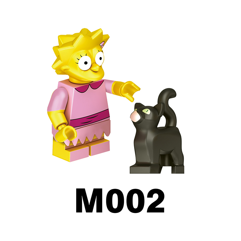 M1001 M1002 American Cartoon The Simpsons Minifigs Buildiing Blocks Marge Homer Action Figure Toys Gift Children