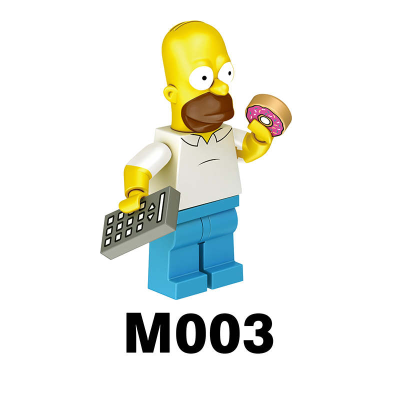 M1001 M1002 American Cartoon The Simpsons Minifigs Buildiing Blocks Marge Homer Action Figure Toys Gift Children