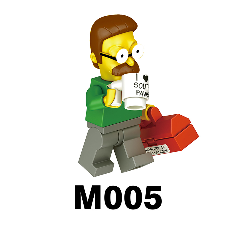 M1001 M1002 American Cartoon The Simpsons Minifigs Buildiing Blocks Marge Homer Action Figure Toys Gift Children