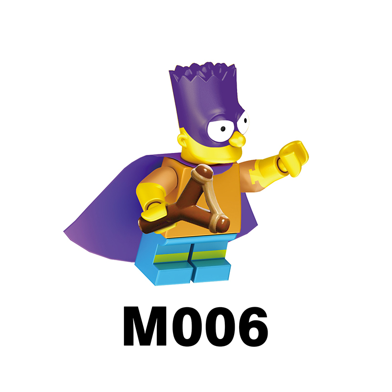M1001 M1002 American Cartoon The Simpsons Minifigs Buildiing Blocks Marge Homer Action Figure Toys Gift Children