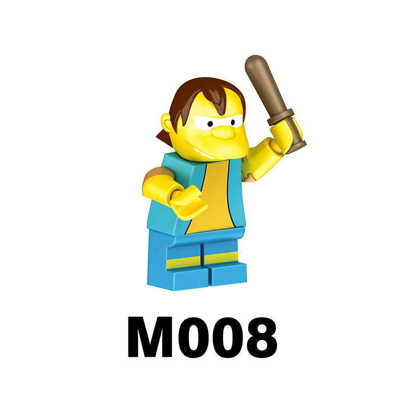 M1001 M1002 American Cartoon The Simpsons Minifigs Buildiing Blocks Marge Homer Action Figure Toys Gift Children