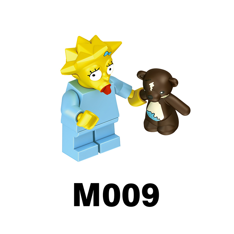 M1001 M1002 American Cartoon The Simpsons Minifigs Buildiing Blocks Marge Homer Action Figure Toys Gift Children