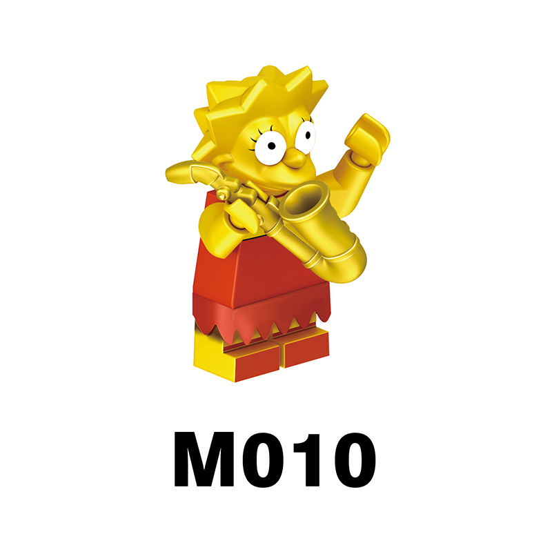 M1001 M1002 American Cartoon The Simpsons Minifigs Buildiing Blocks Marge Homer Action Figure Toys Gift Children