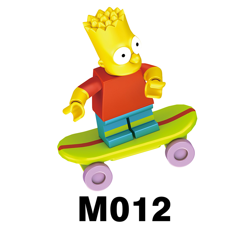 M1001 M1002 American Cartoon The Simpsons Minifigs Buildiing Blocks Marge Homer Action Figure Toys Gift Children