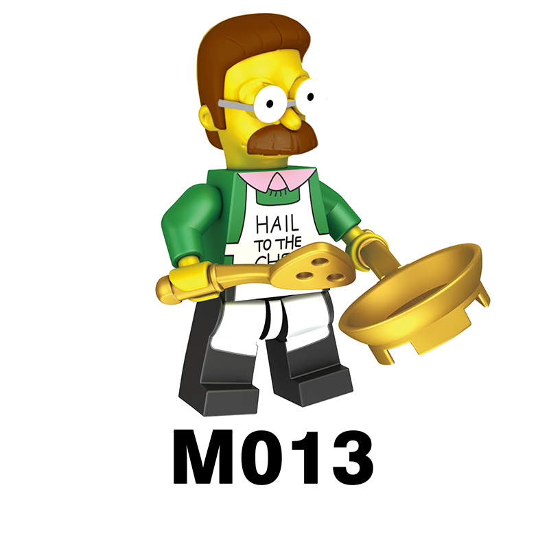 M1001 M1002 American Cartoon The Simpsons Minifigs Buildiing Blocks Marge Homer Action Figure Toys Gift Children