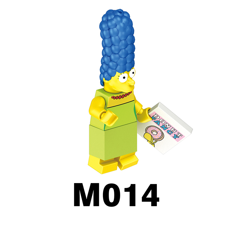 M1001 M1002 American Cartoon The Simpsons Minifigs Buildiing Blocks Marge Homer Action Figure Toys Gift Children