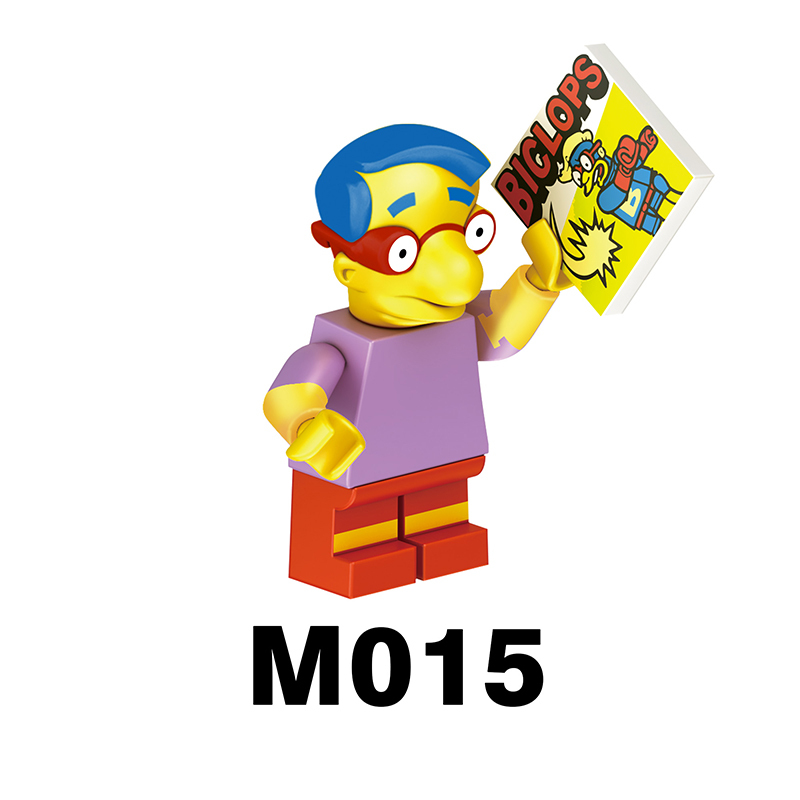 M1001 M1002 American Cartoon The Simpsons Minifigs Buildiing Blocks Marge Homer Action Figure Toys Gift Children