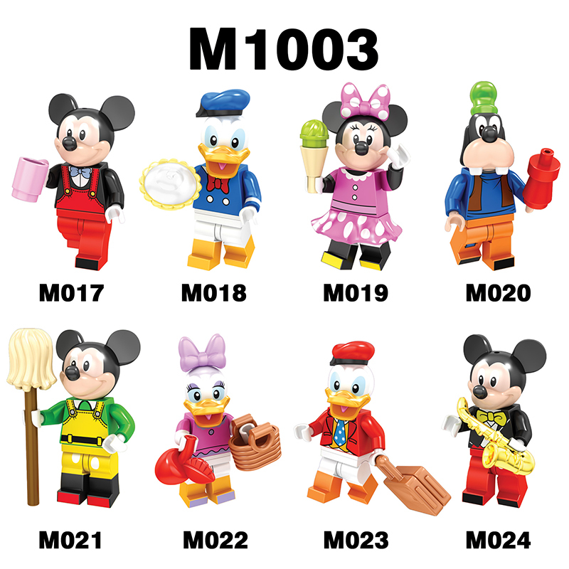 M1003 Disney Cartoon Minifigs Stitch Building Blocks Minnie Mouse Mickey Mouse Tang Duck Model Chillderen Toys Education Gifts
