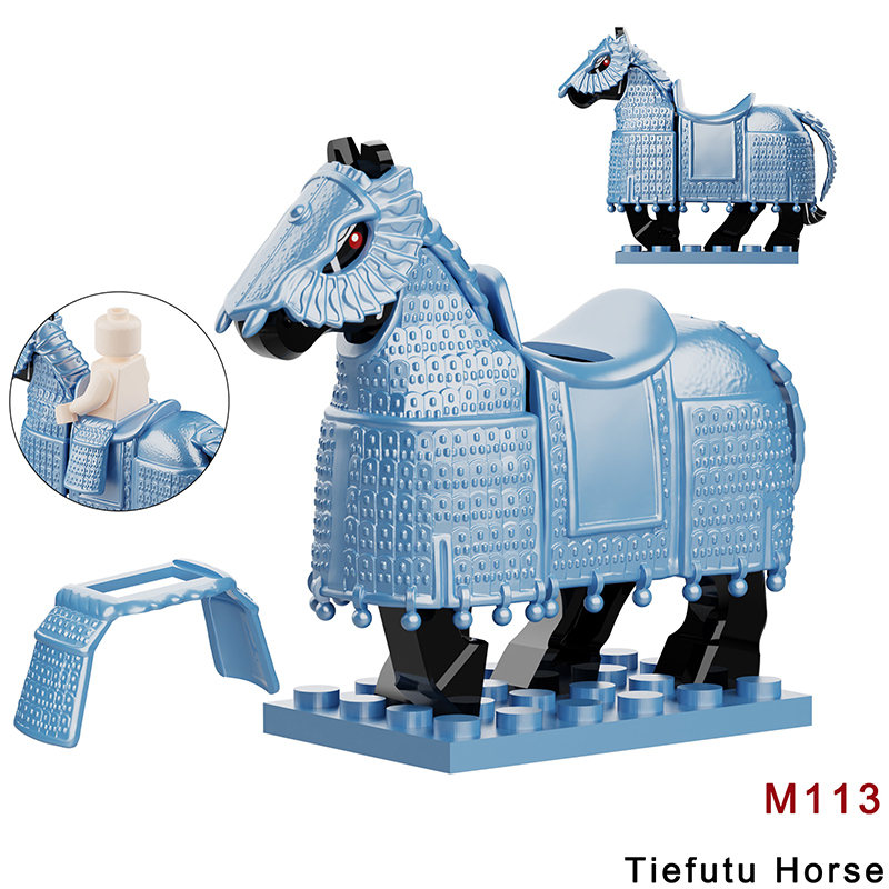 Ancient China Liao Dynasty Heavily Armored Soldier Tiefutu Warhorse Mount Building Blocks Accessories Parts Weapon Toys Boy Gift