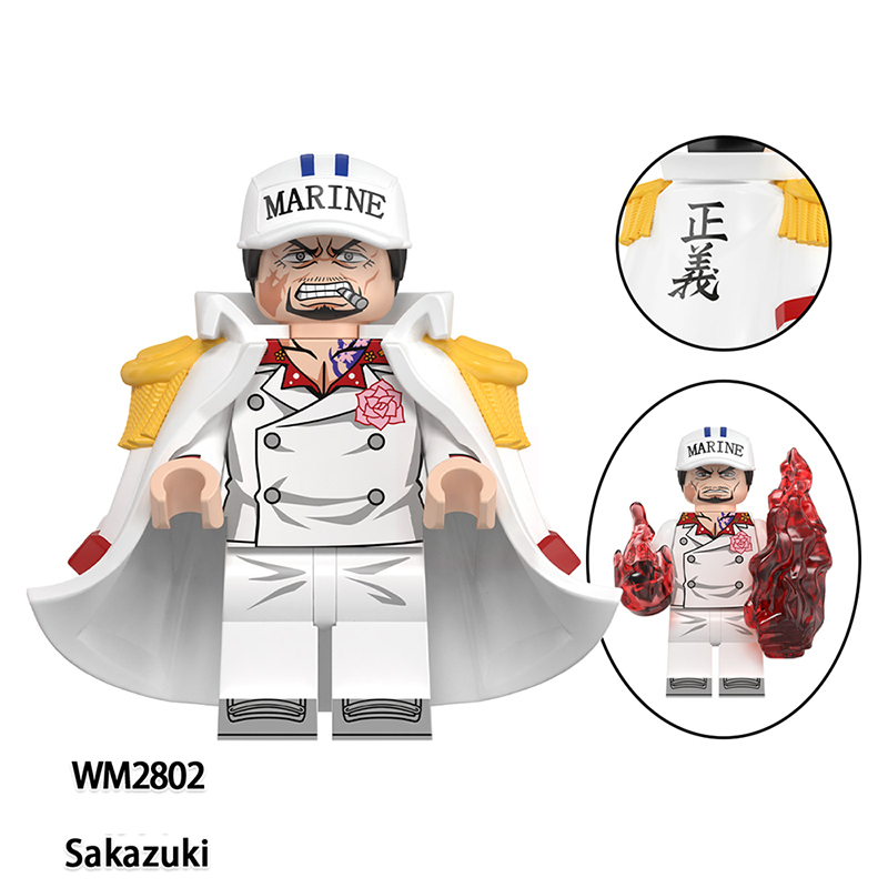 WM6194 One Piece Japanese Anime Monkey D.Luffy Sakazuki Action Figures Rornoa Zoro Building Blocks Mihawk Minifigs Cartoon Children Gift