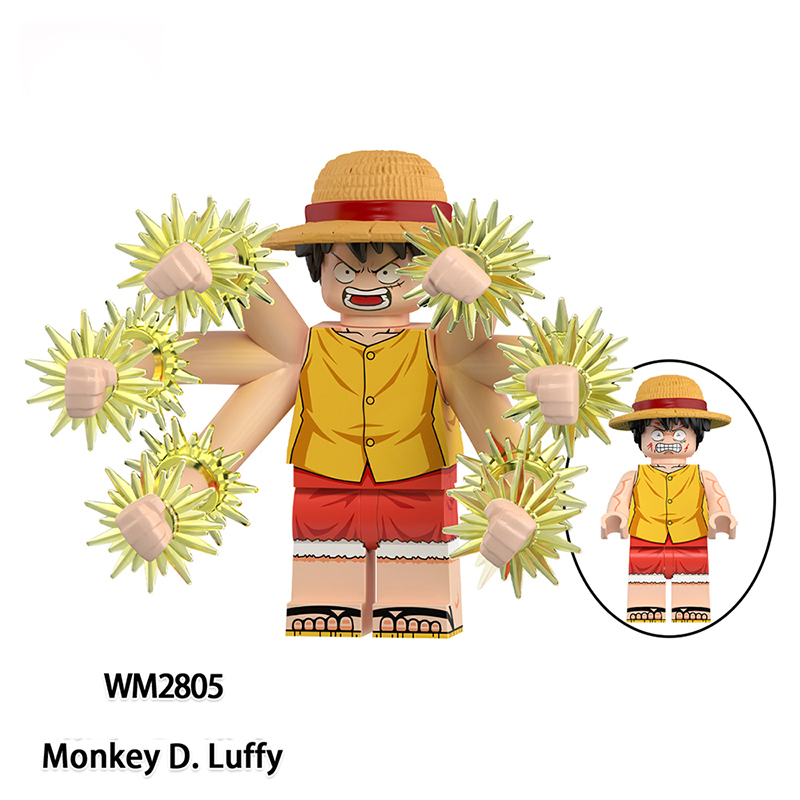 WM6194 One Piece Japanese Anime Monkey D.Luffy Sakazuki Action Figures Rornoa Zoro Building Blocks Mihawk Minifigs Cartoon Children Gift
