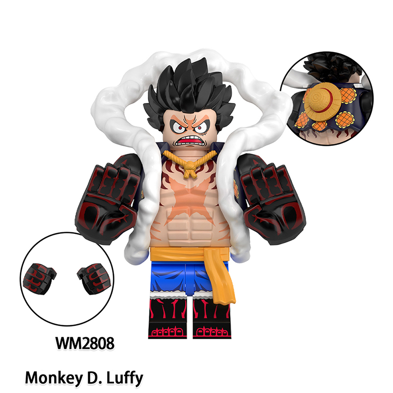 WM6194 One Piece Japanese Anime Monkey D.Luffy Sakazuki Action Figures Rornoa Zoro Building Blocks Mihawk Minifigs Cartoon Children Gift