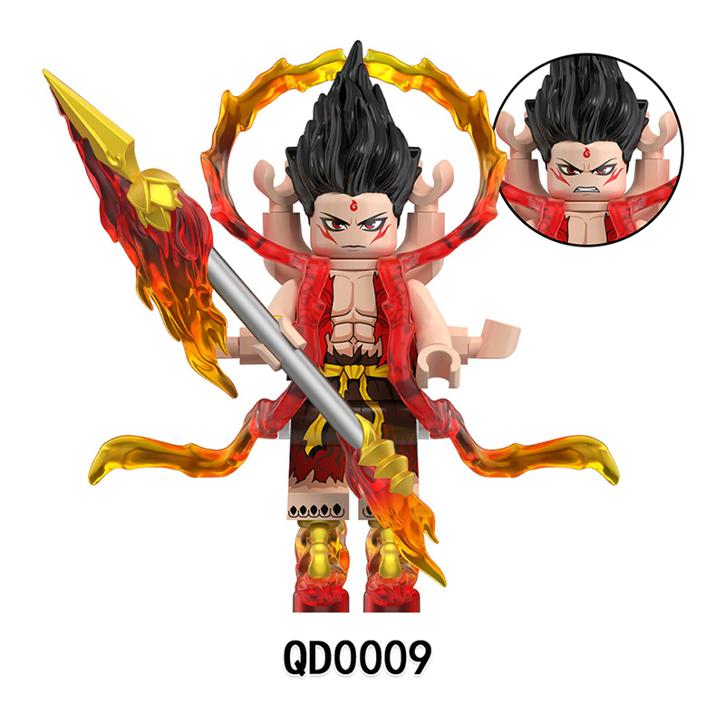 QD0009-0011 Film Cartoon Ne Zha: Demon Child Conquers the Sea Action Fiction Ao Bing Minifigs Building Blocks Toys Children Gifts