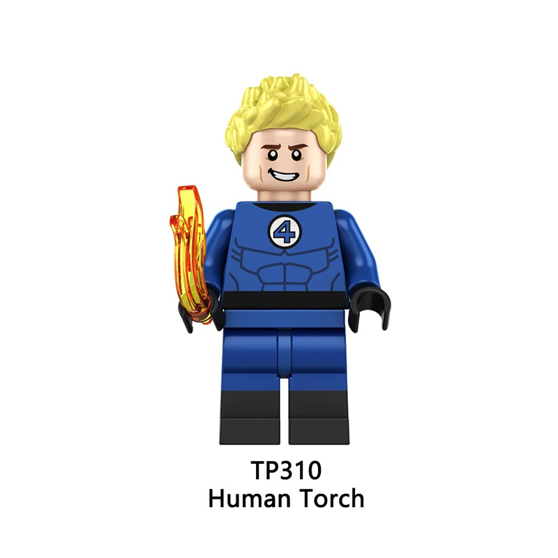 TP1039 Marvel DC Fantastic Four Mister Fantastic Minifigs Action Figure Human Torch Building Blocks Annihilus Children Gifts Toys