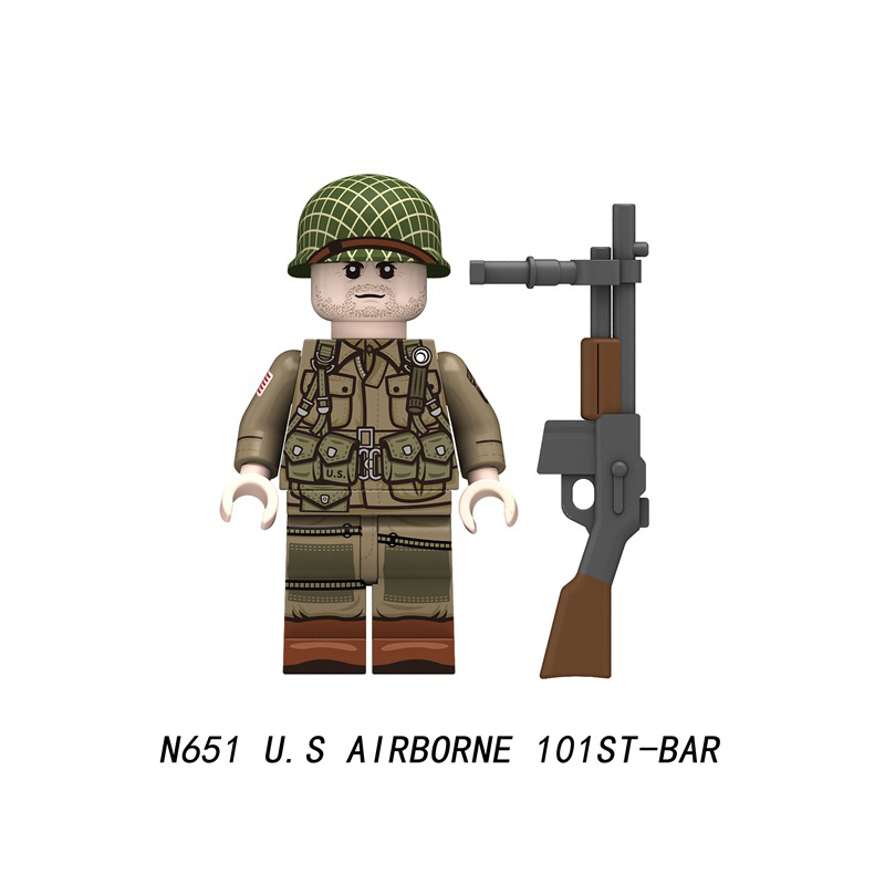 N611 WW2 Military German Soldiers Action Figures Luftwaffe Army German Infantry Building Blocks Weapons Gun Children Toys Boys N609-612