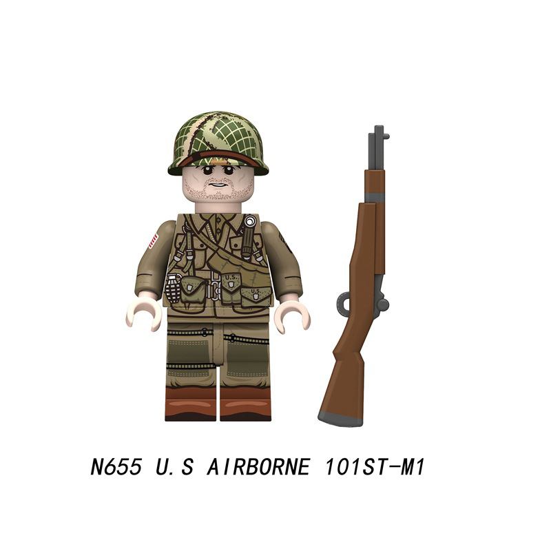 N611 WW2 Military German Soldiers Action Figures Luftwaffe Army German Infantry Building Blocks Weapons Gun Children Toys Boys N609-612