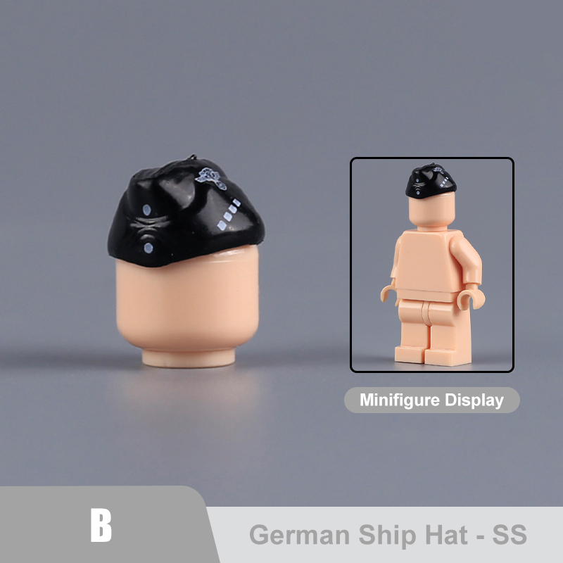 WW2 Germany Soldier Senior General Caps Building Blocks Military Army Weapons Minifigs Helmets Headgear Hats Parts Bricks Toys