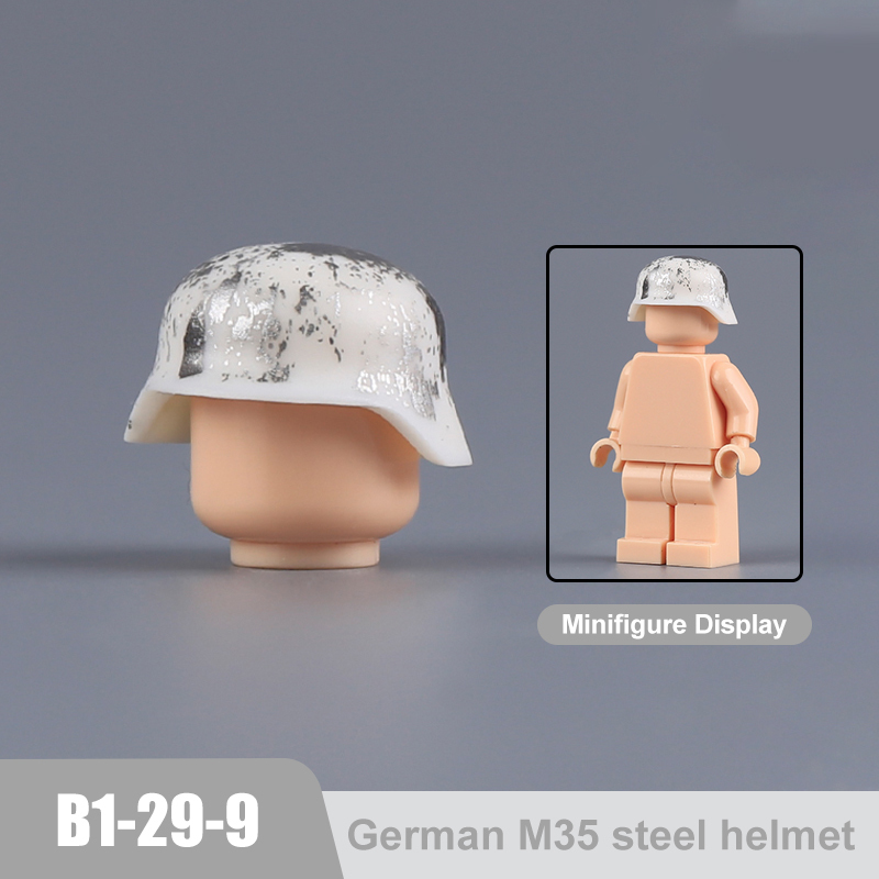 Military WWII MOC Hat Helmet Building Block German M35 steel helmet Soldier Figure Camouflage Accessories Brick Toy Gift WW2