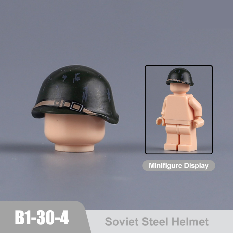 WW2 Military Soviet British Soldier Helmet Building Blocks Medical Helmet Army Soliders Compatible Hats Bricks Children Gifts Toys