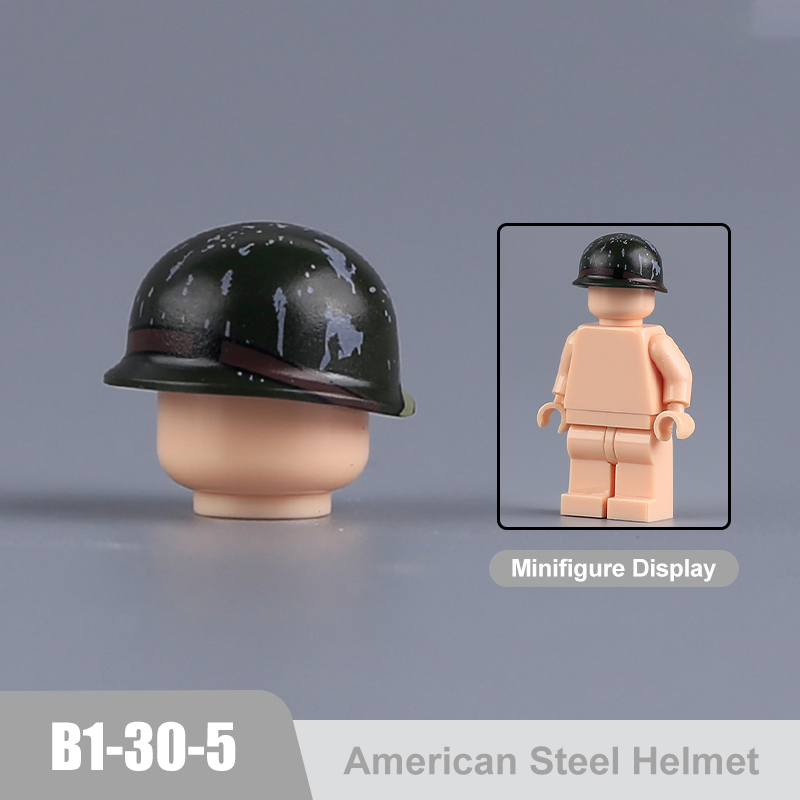 WW2 Military Soviet British Soldier Helmet Building Blocks Medical Helmet Army Soliders Compatible Hats Bricks Children Gifts Toys