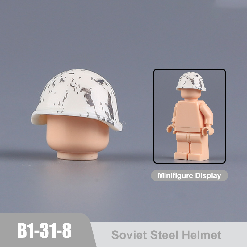 WW2 Military Soviet British Soldier Helmet Building Blocks Medical Helmet Army Soliders Compatible Hats Bricks Children Gifts Toys