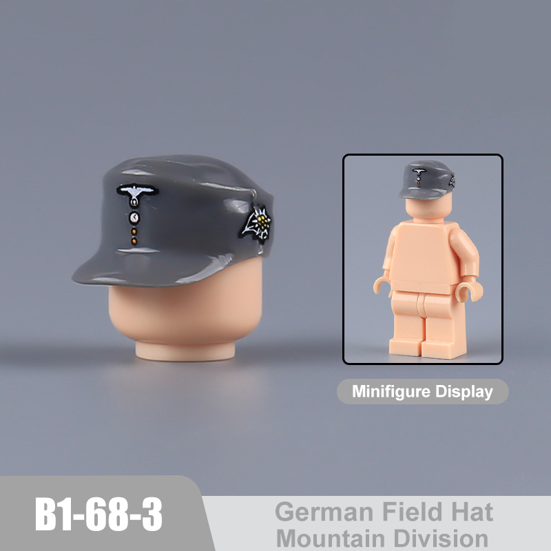 WW2 Germany Soldier Senior General Caps Building Blocks Military Army Weapons Minifigs Helmets Headgear Hats Parts Bricks Toys