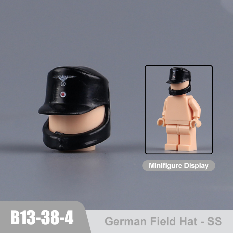 WW2 Germany Soldier Senior General Caps Building Blocks Military Army Weapons Minifigs Helmets Headgear Hats Parts Bricks Toys