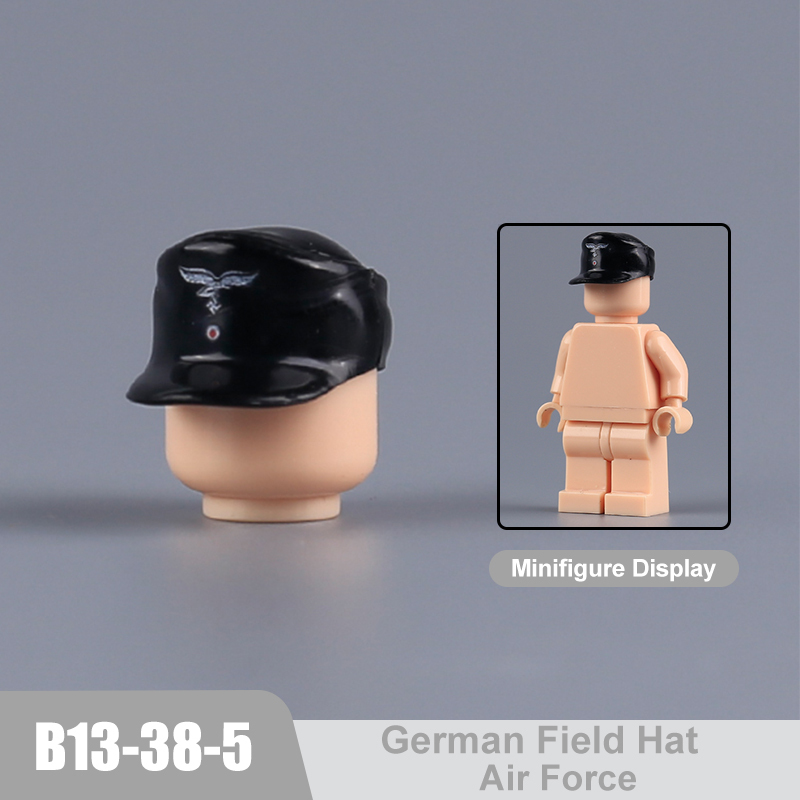 WW2 Germany Soldier Senior General Caps Building Blocks Military Army Weapons Minifigs Helmets Headgear Hats Parts Bricks Toys