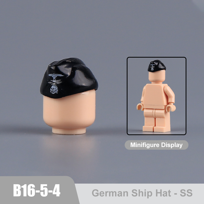 WW2 Germany Soldier Senior General Caps Building Blocks Military Army Weapons Minifigs Helmets Headgear Hats Parts Bricks Toys