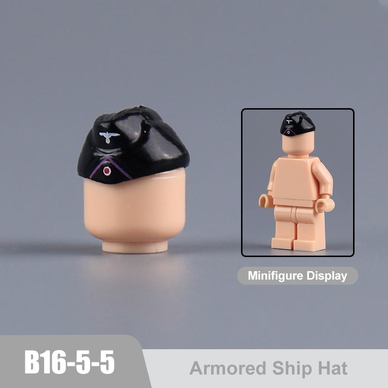 WW2 Military German Helmet Building Blocks Army Officer Soldier Figures Hat Head Coat War Accessories Weapon Gun Bricks Gift Boy