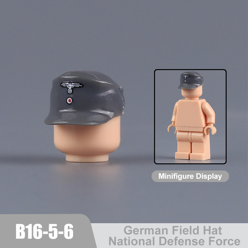 WW2 Military German Helmet Building Blocks Army Officer Soldier Figures Hat Head Coat War Accessories Weapon Gun Bricks Gift Boy