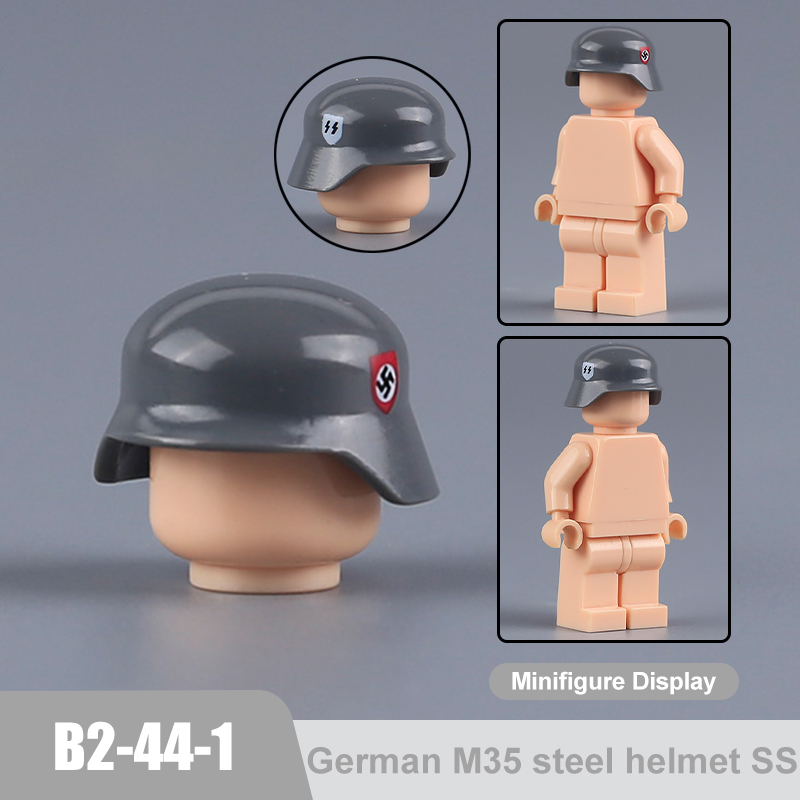 N9001 MOC Medieval Military Weapons North African Helmet Soliders SS Building Blocks M35 Accessories Bricks Toys Children Gift