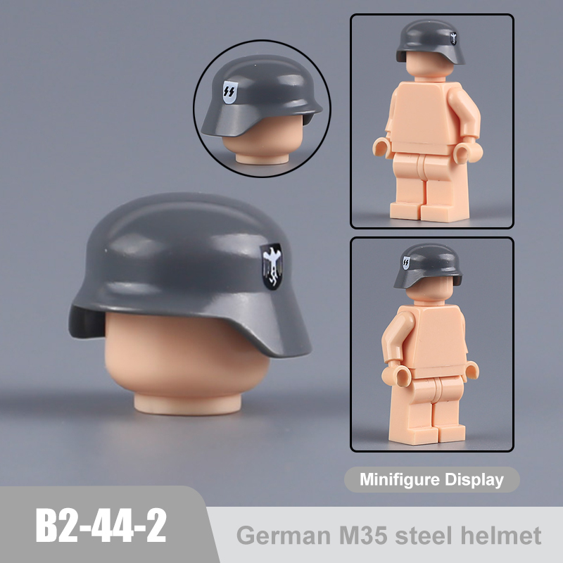 N9001 MOC Medieval Military Weapons North African Helmet Soliders SS Building Blocks M35 Accessories Bricks Toys Children Gift