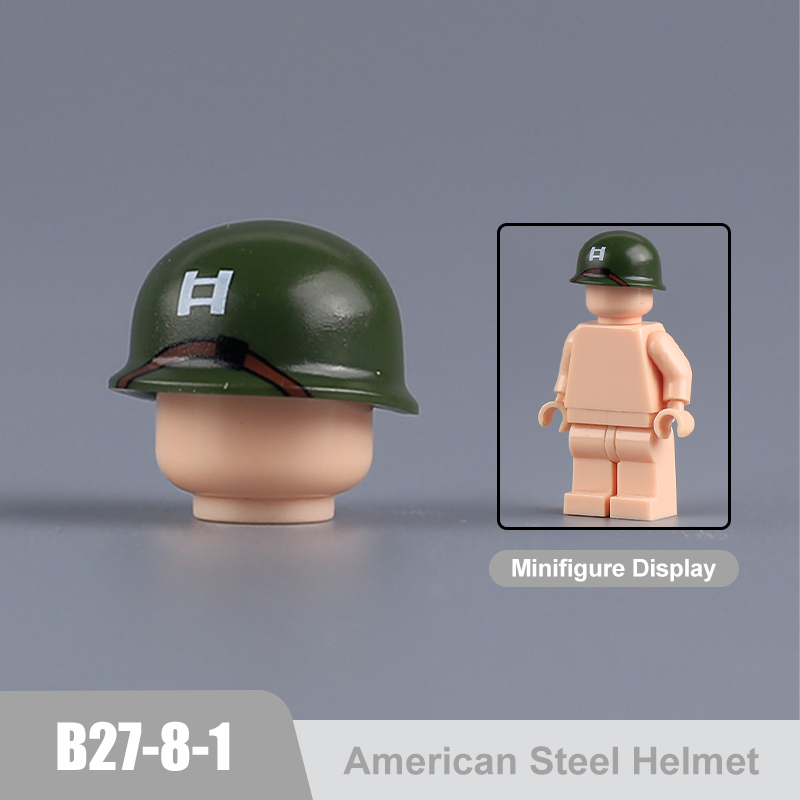 WW2 Military Soviet British Soldier Helmet Building Blocks Medical Helmet Army Soliders Compatible Hats Bricks Children Gifts Toys